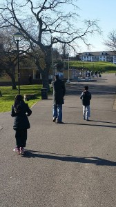 Taking the kids to the park